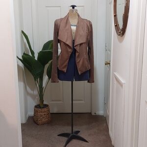 Kenar Brown Faux Suede Open Front Blazer Size XL